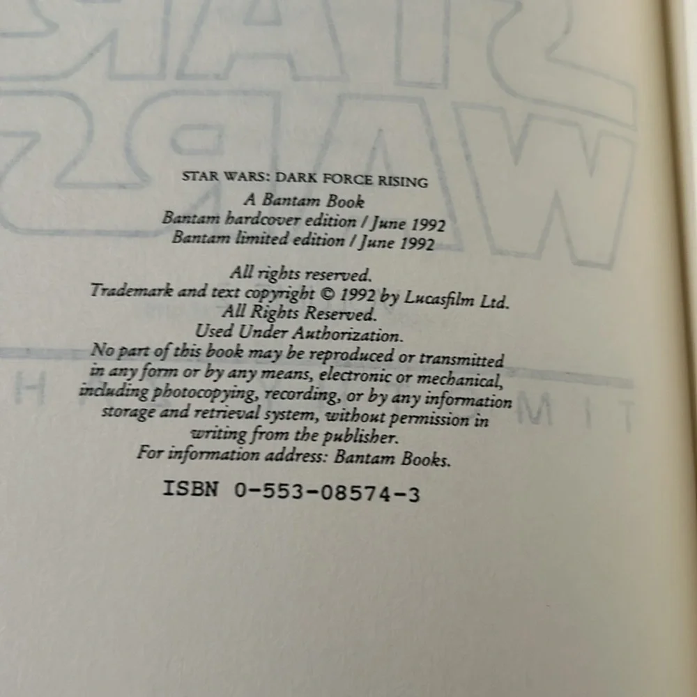 Book Star Wars Vol 2: Dark Force Rising Hardback Dust Jacket - Picture 6 of 7